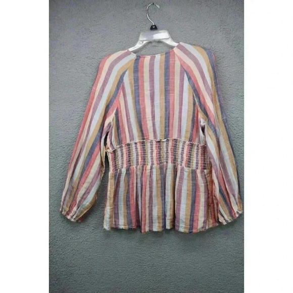 True Craft Long Balloon Sleeves V-Neck Top-Size XL-New w/Tags-Beachy - Picture 8 of 10